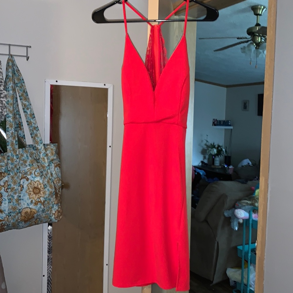 Only worn once. Red formal dress.